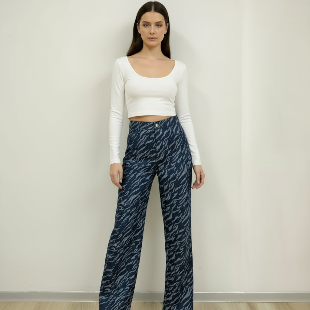 Τζιν παντελόνι με ζέβρα print