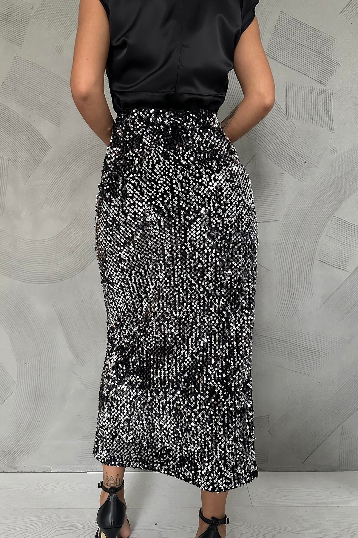 MIDI ΦΟΥΣΤΑ PENCIL ΜΕ ΑΣΗΜΙ ΠΑΓΙΕΤΕΣ