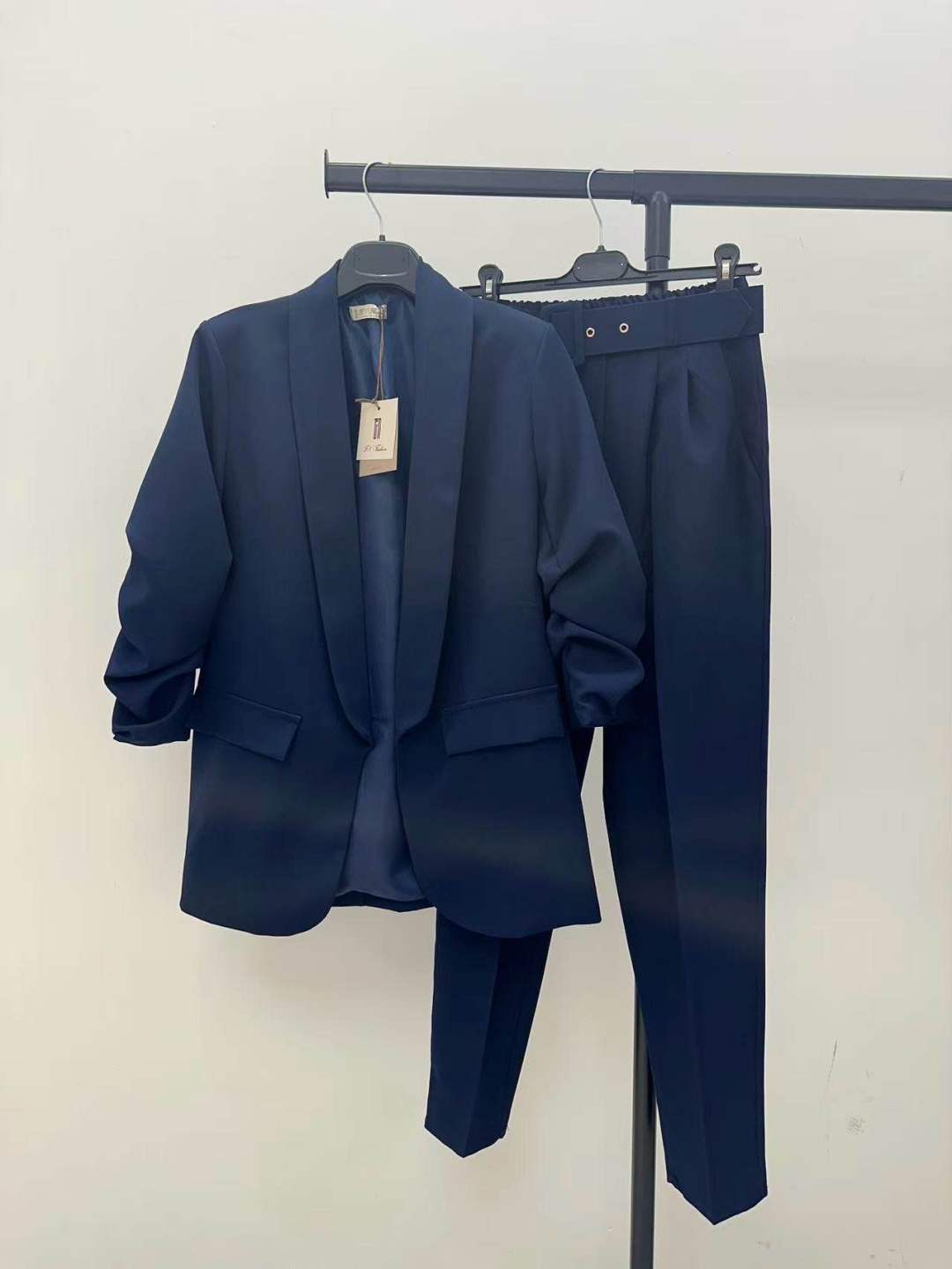 Navy Μπλε Γυναικείο Κοστούμι Casual – Σετ Σακάκι & Παντελόνι