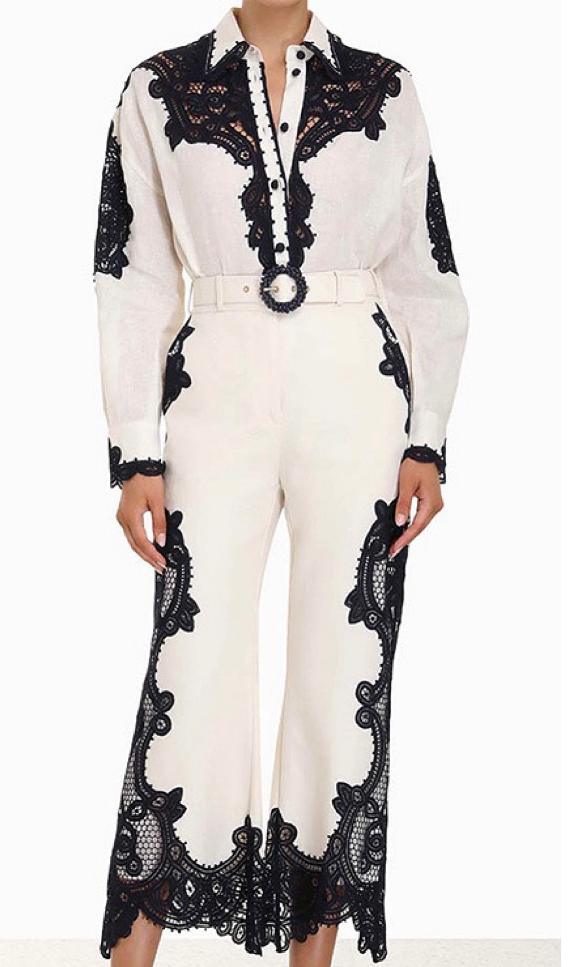 Σετ πουκάμισο παντελονα με δαντέλα