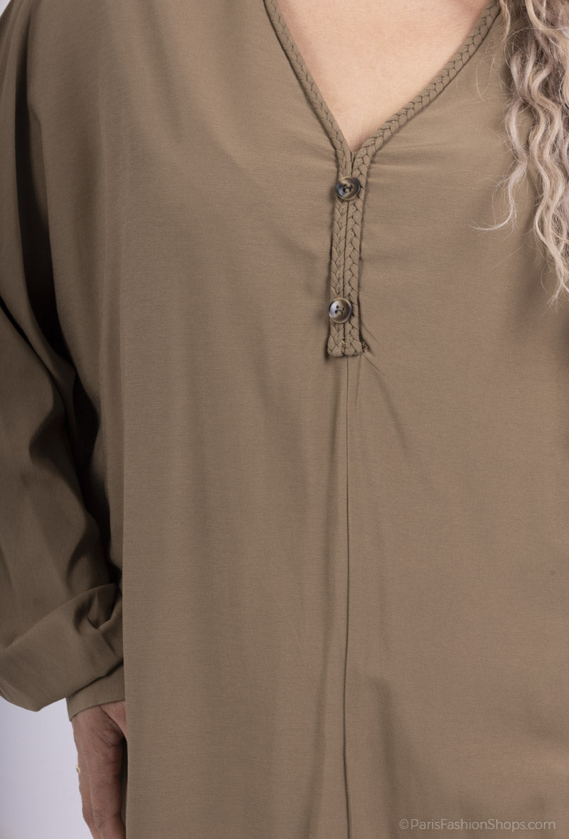 Plus Size Πουκαμισοφόρεμα Μίντι 42-48