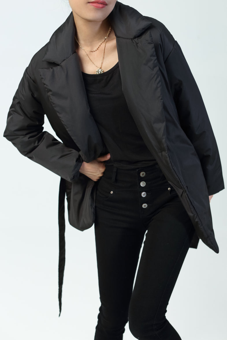 Μεσάτο μπουφάν μαύρο