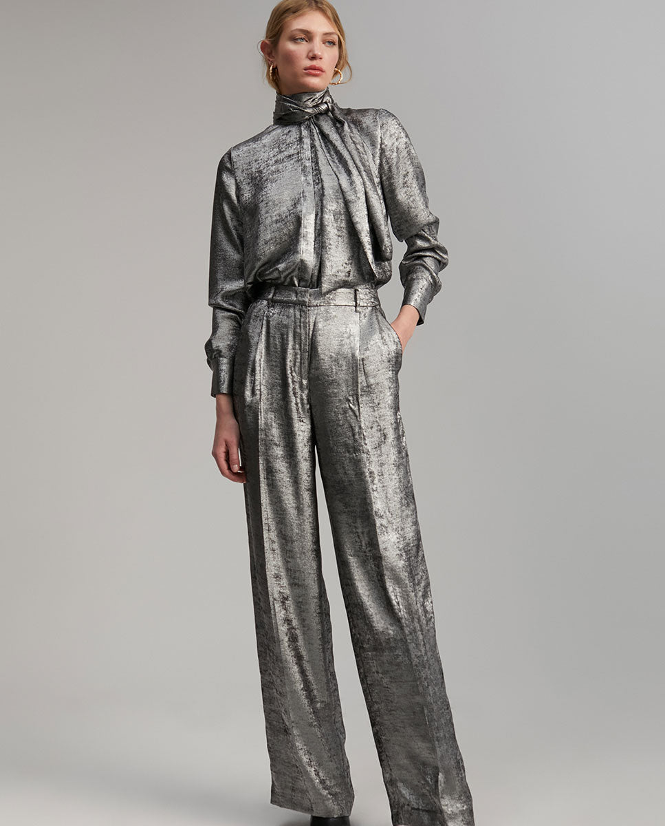 Παντελόνι Lola Casademunt Μπεζ Φαρδύ - Wide Leg Trousers