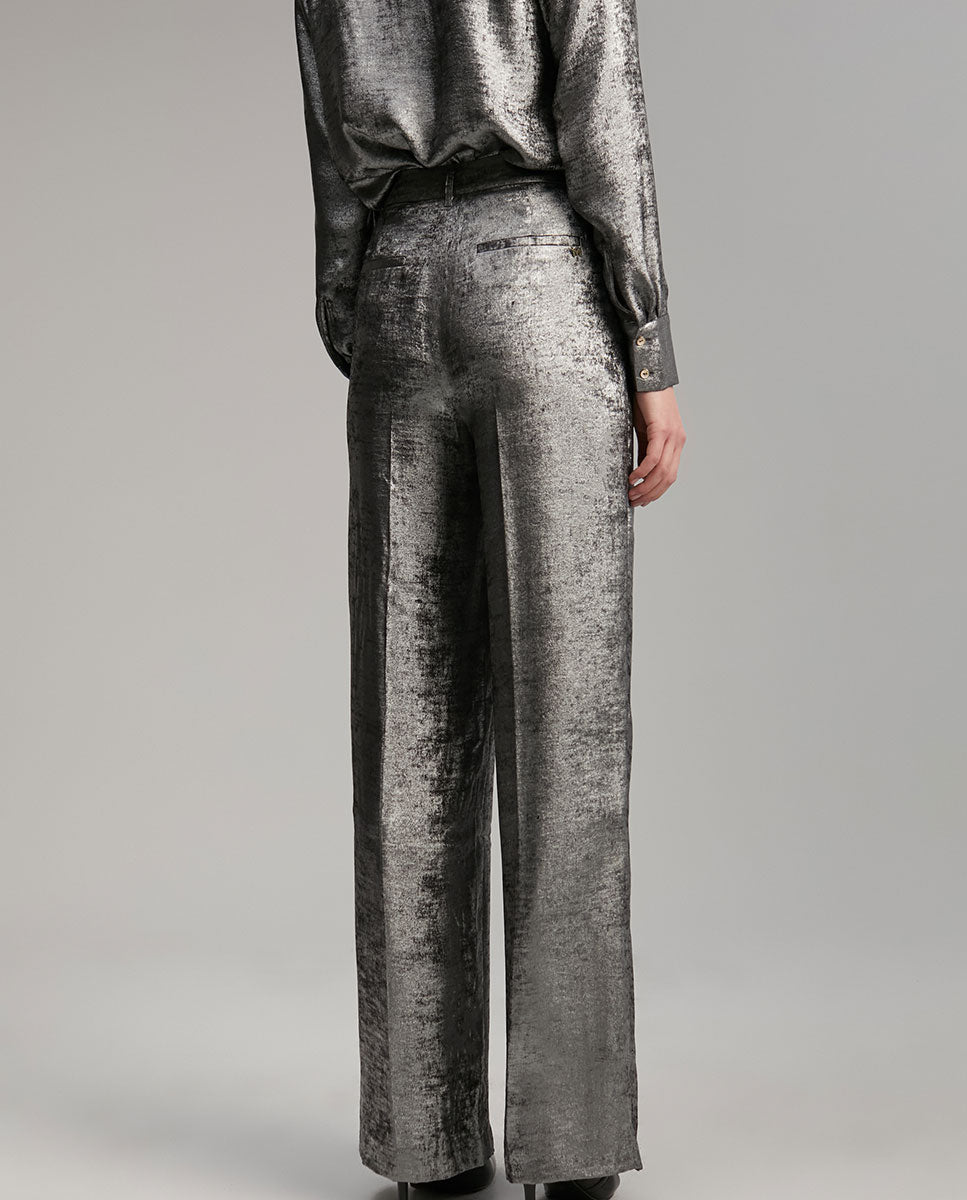 Παντελόνι Lola Casademunt Μπεζ Φαρδύ - Wide Leg Trousers