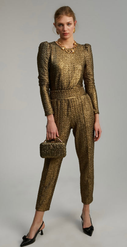 Χρυσή Μεταλλική Μπλούζα Lola Casademunt