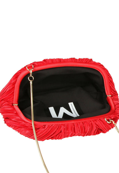 Κόκκινο Υφασμάτινο Clutch Lola Casademunt με Αλυσίδα