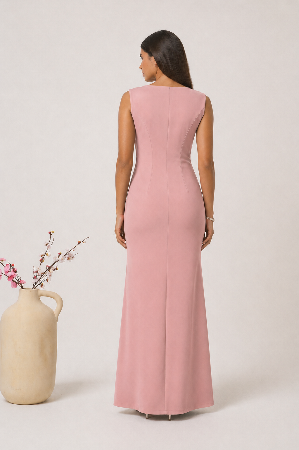 Que Guapa Maxi Φόρεμα ροζ & φούξια ζέρσεϊ ελαστικό