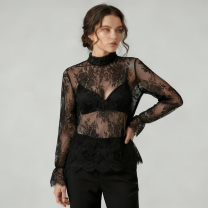 Διαφάνεια μαύρη δαντέλα