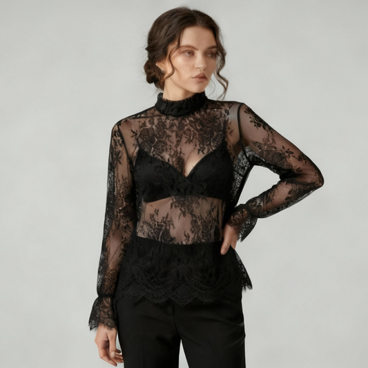 Διαφάνεια μαύρη δαντέλα