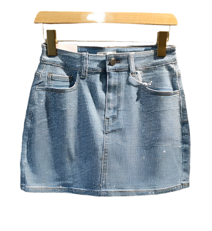 Τζιν φούστα κοντή με στρασακια