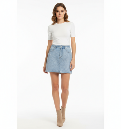 Τζιν φούστα κοντή με στρασακια