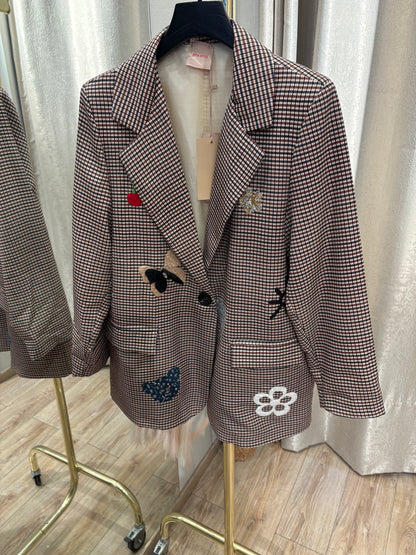Σακάκι καρό με σχέδια