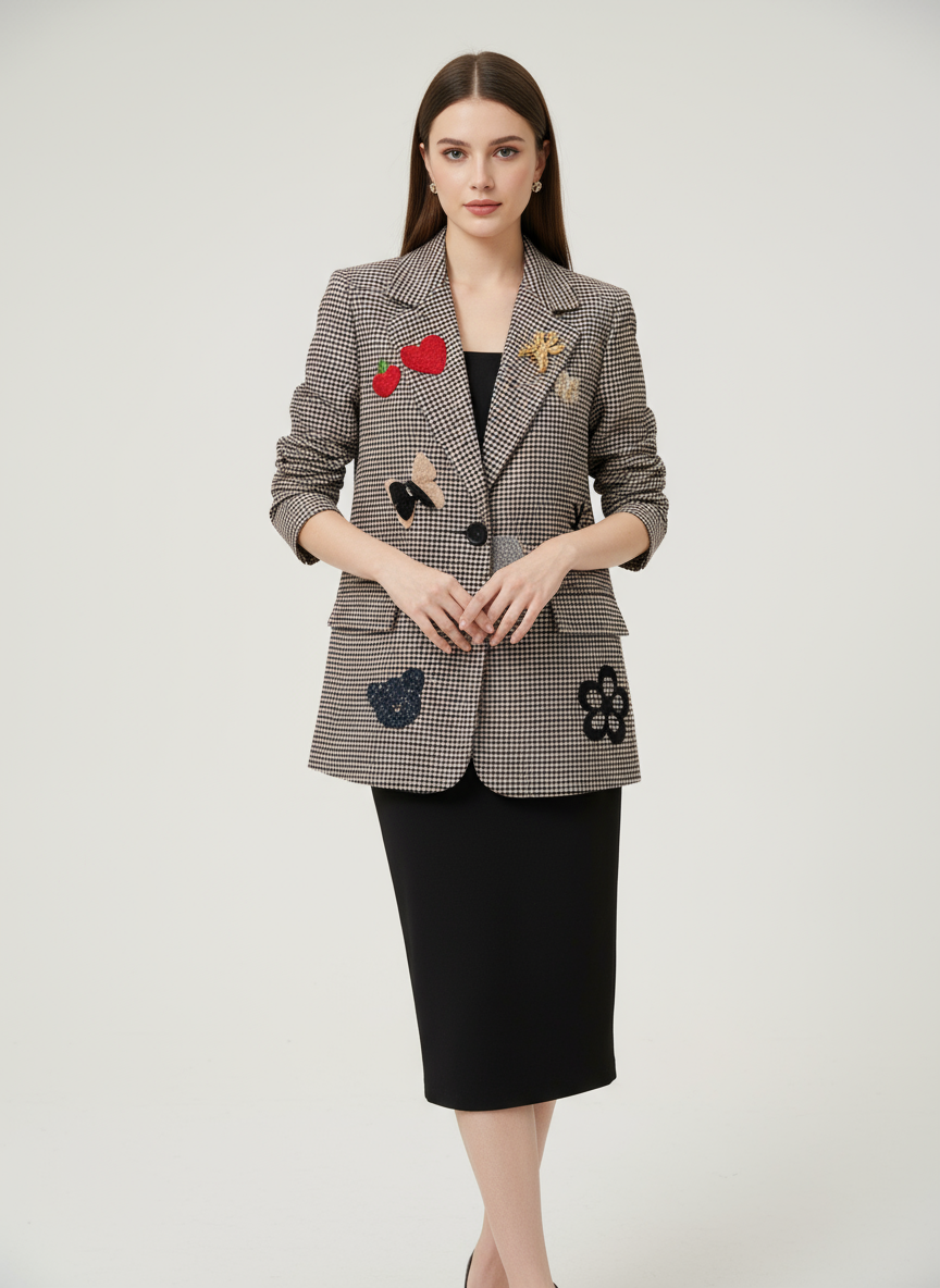 Σακάκι καρό με σχέδια