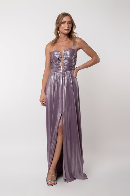 Maxi φόρεμα lurex λιλά για γάμο & βάφτιση