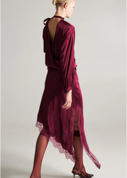 Σατέν Ασύμμετρη Φούστα Κόκκινη - Satin Asymmetric Skirt