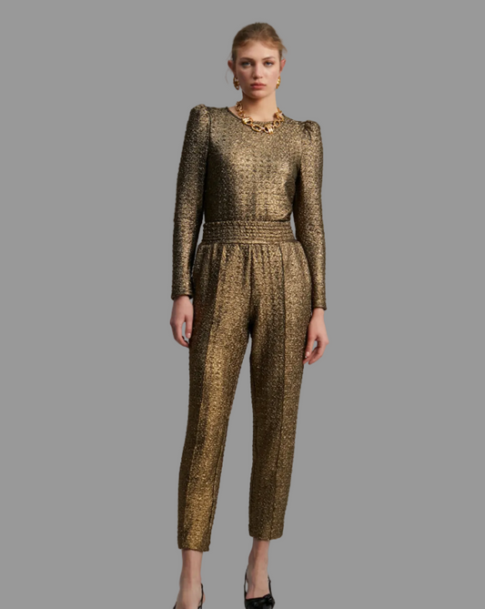 Χρυσό Μεταλλικό Παντελόνι Γυναικείο – Lola Casademunt