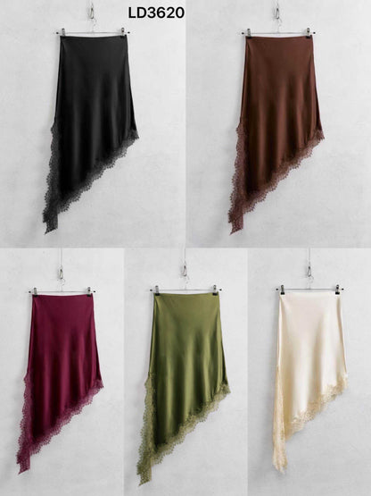 Σατέν Ασύμμετρη Φούστα Κόκκινη - Satin Asymmetric Skirt