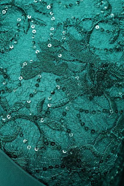 Πράσινο Επίσημο Φόρεμα Midi με Δαντέλα – Elegant Φόρεμα