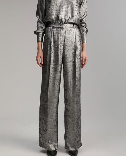 Παντελόνι Lola Casademunt Μπεζ Φαρδύ - Wide Leg Trousers