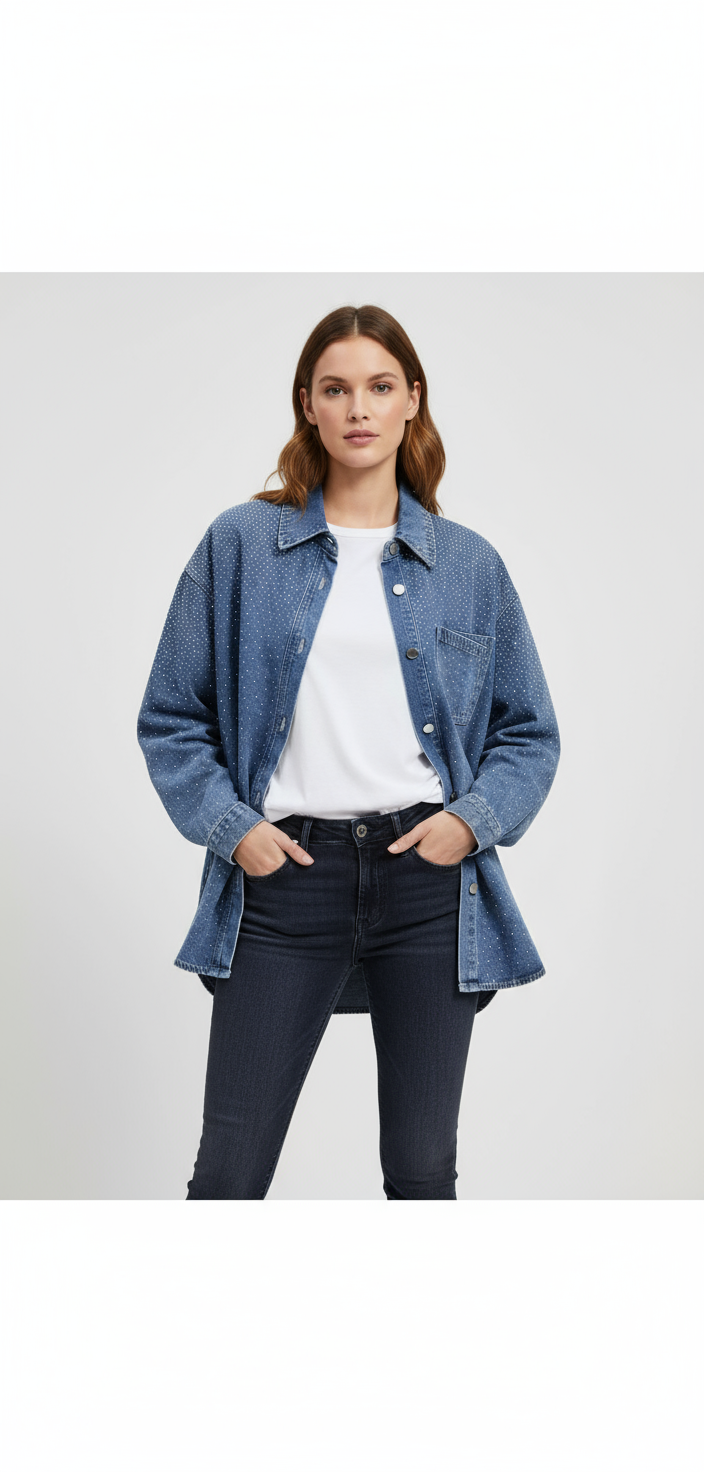 Τζιν πουκάμισο με στρας