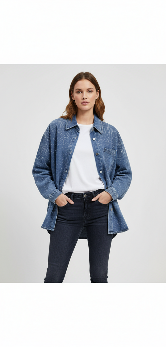 Τζιν πουκάμισο με στρας