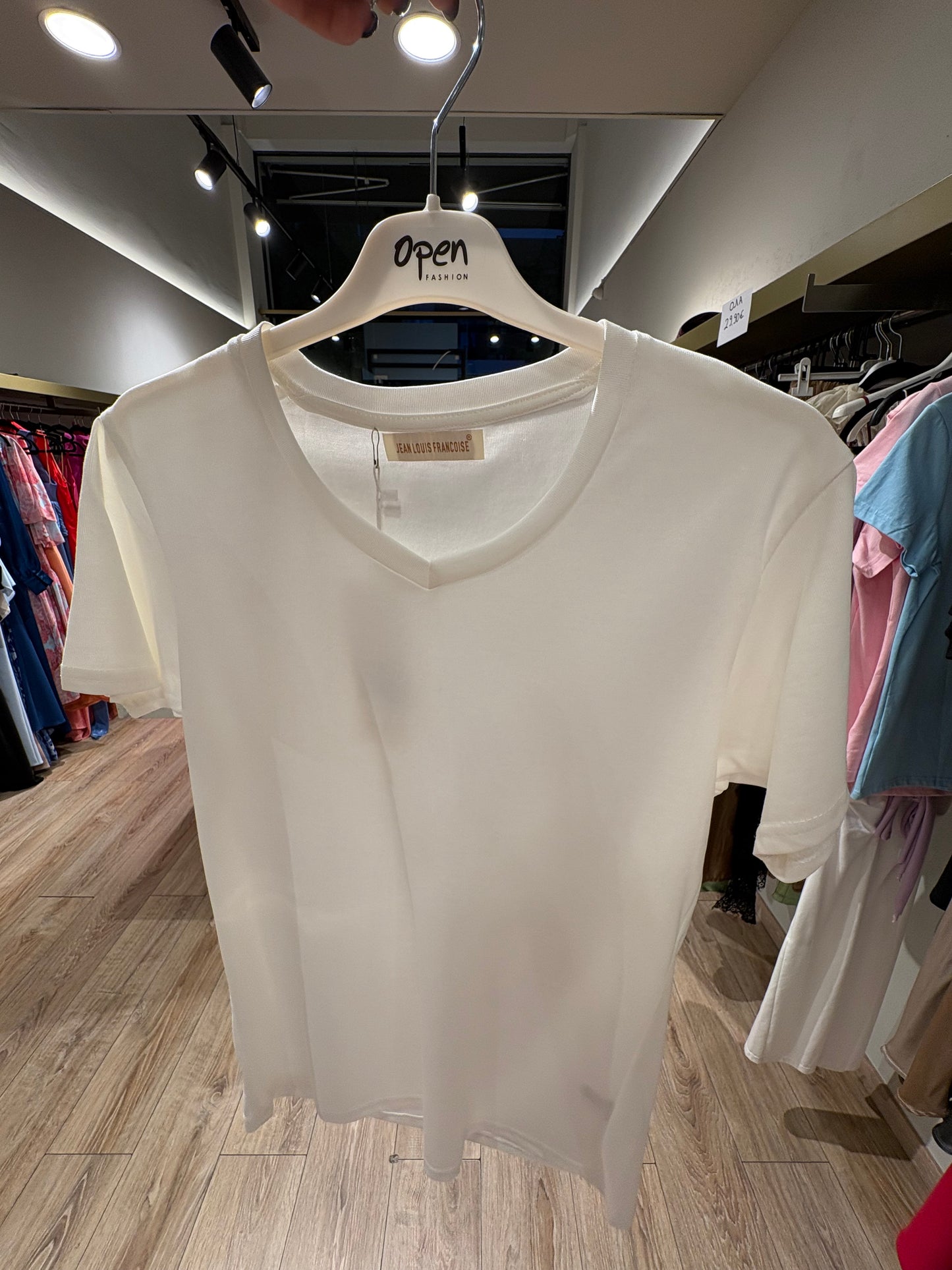 Basic T-Shirt V -neck λευκό & μαύρο one size