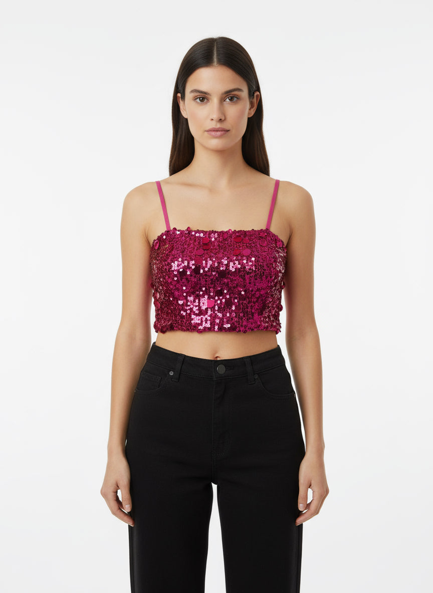 Crop top φούξια