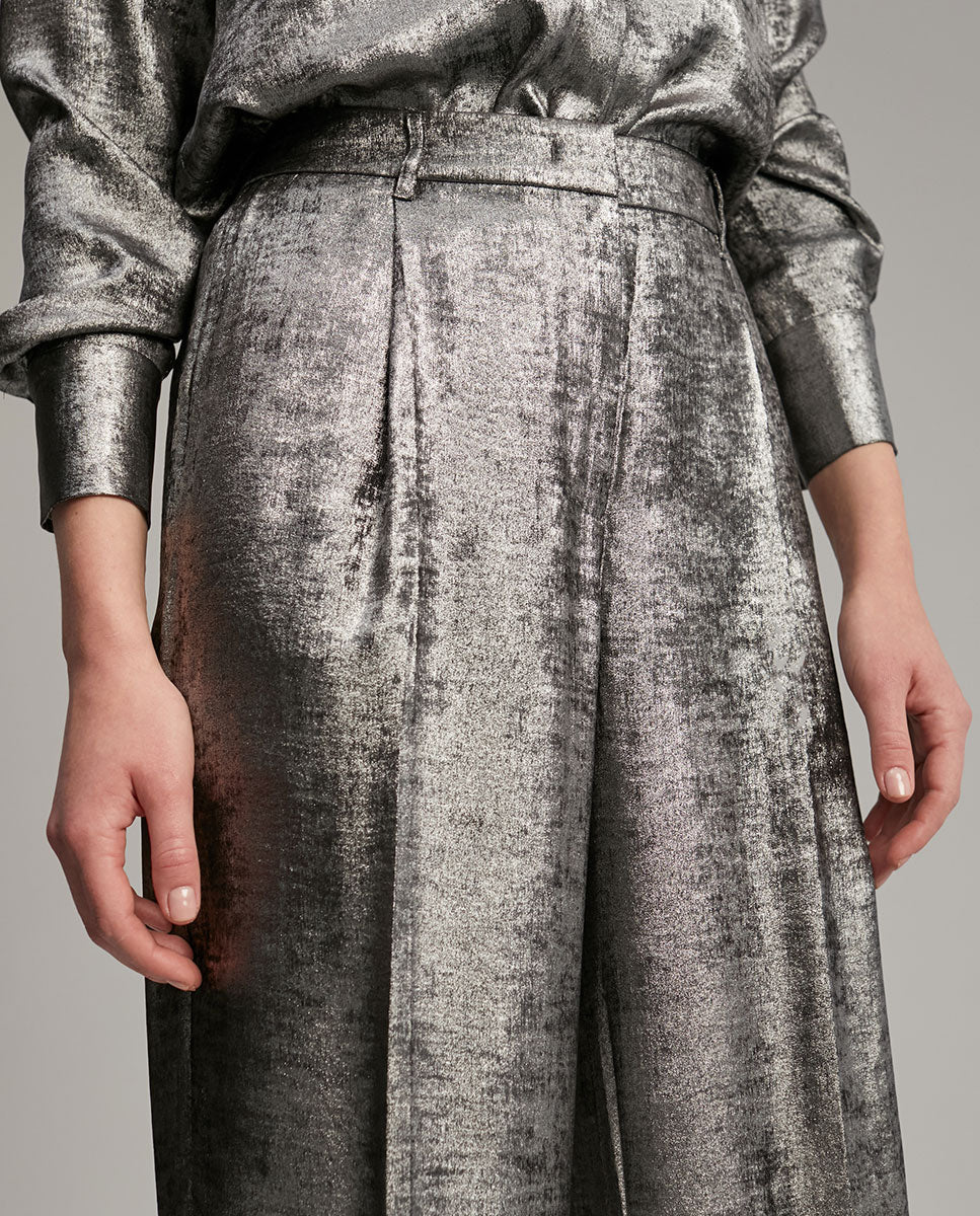 Παντελόνι Lola Casademunt Μπεζ Φαρδύ - Wide Leg Trousers