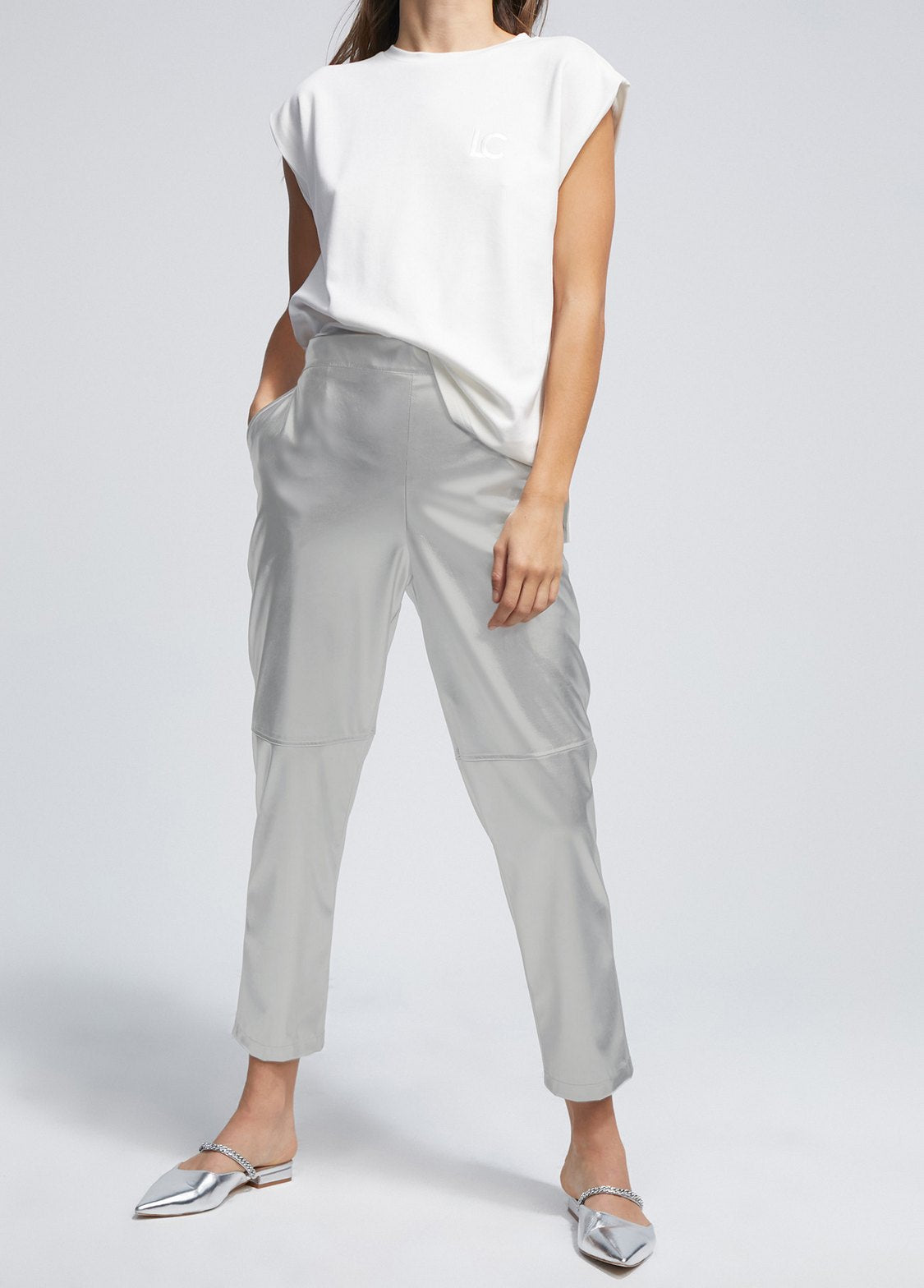 Παντελόνι Δερματίνη Ασήμι Lola Casademunt - Faux Leather