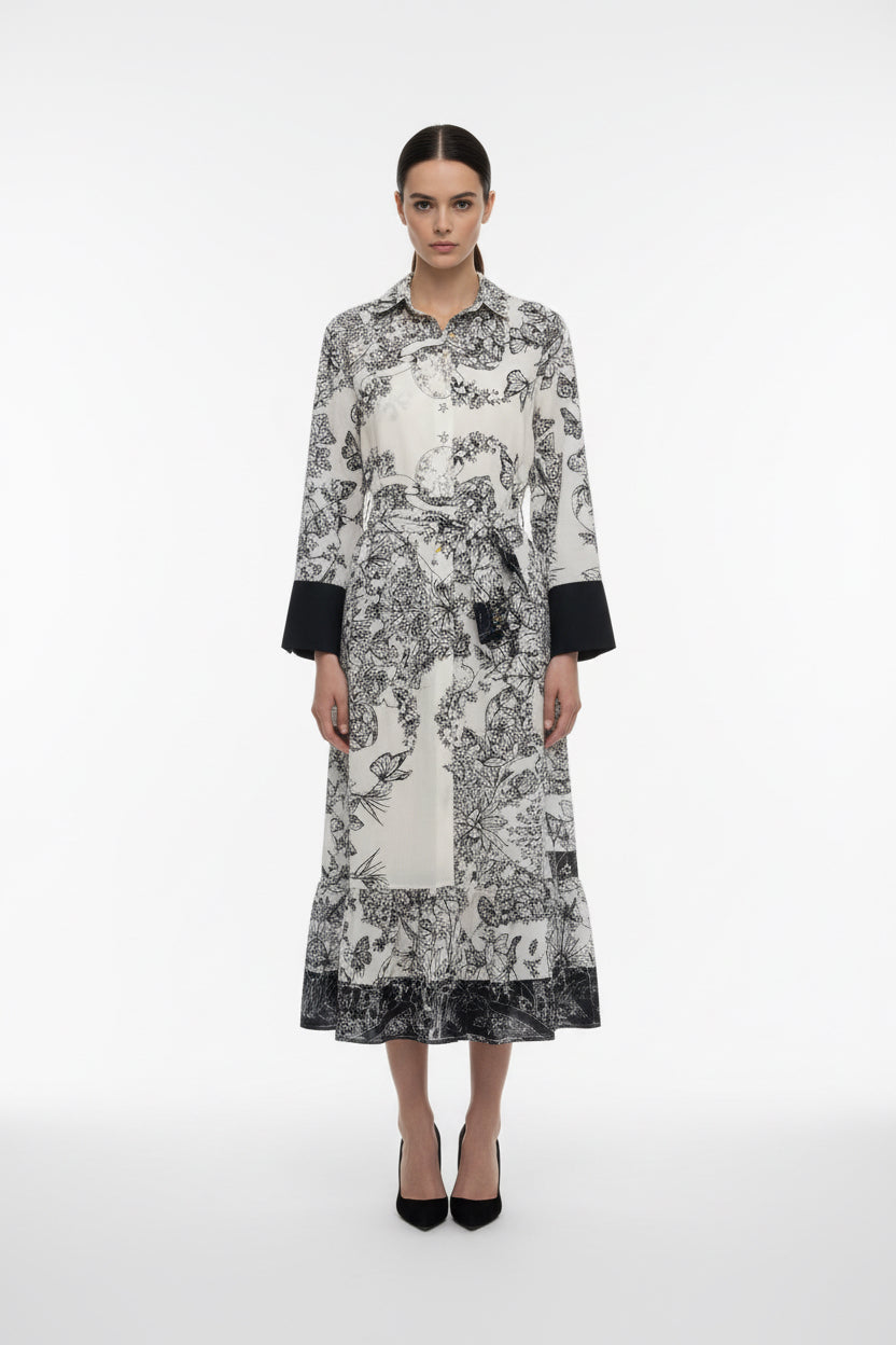 Midi Φόρεμα φλοραλ σεμιζιέ