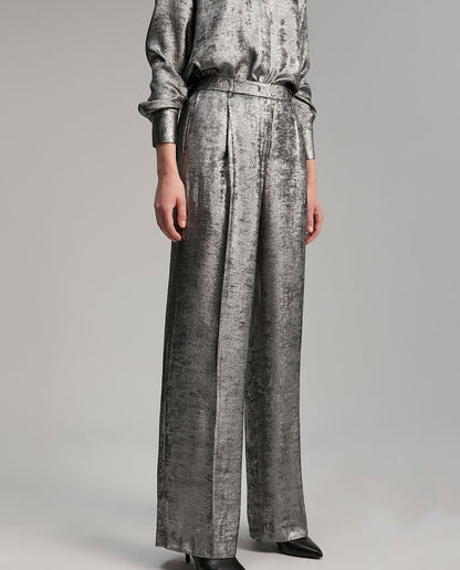 Παντελόνι Lola Casademunt Μπεζ Φαρδύ - Wide Leg Trousers