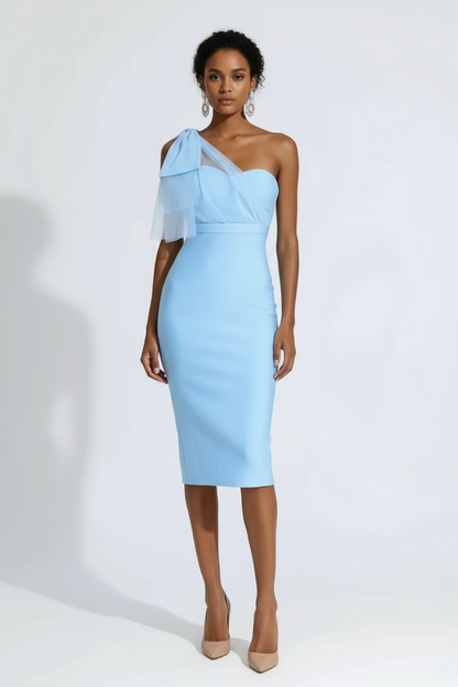 Στράπλες Midi Pencil Φόρεμα Γαλάζιο – Επίσημο