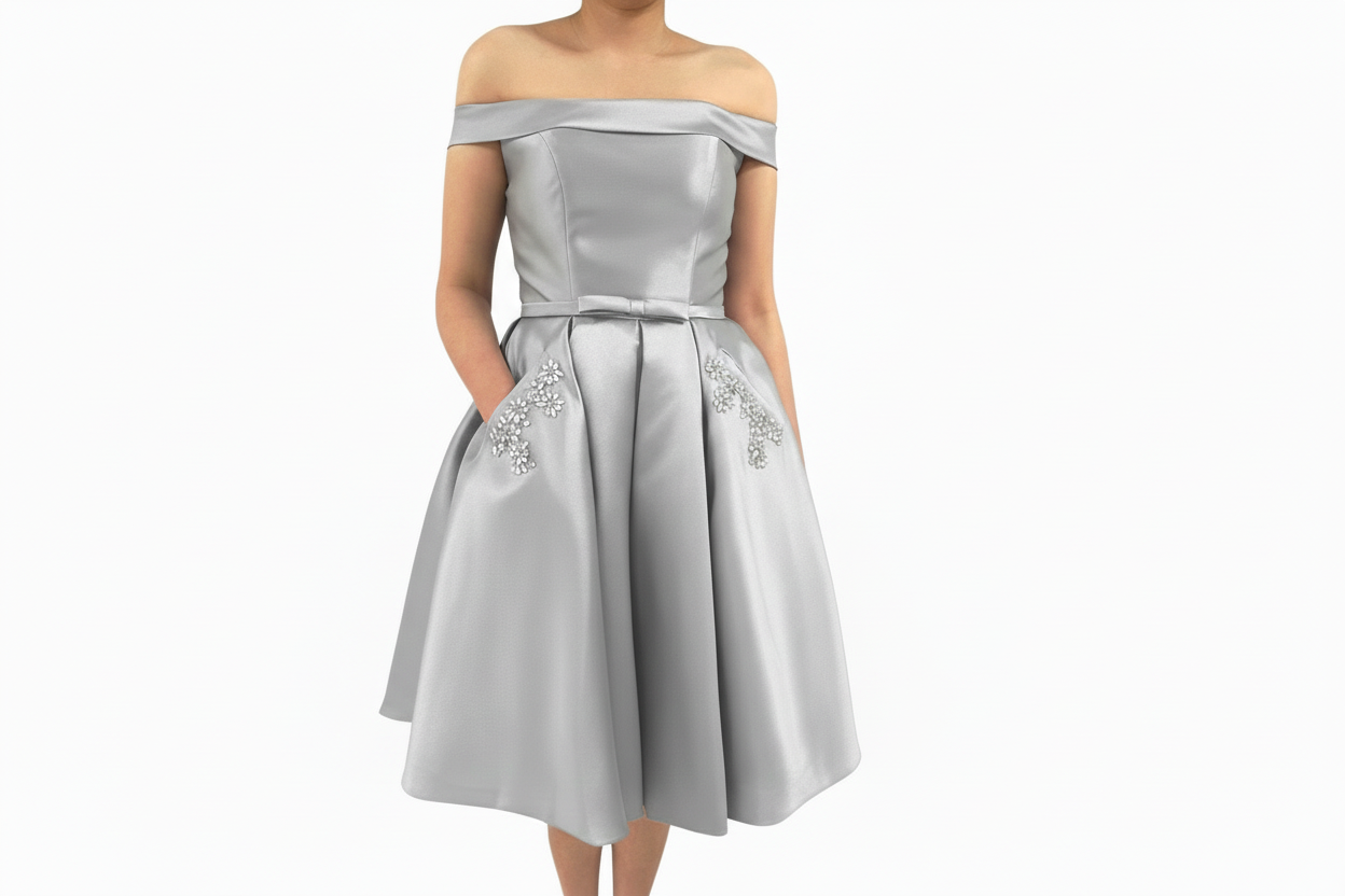 Midi Φόρεμα Α Γραμμής με Κορσέ για Γάμο & Βάφτιση - 4 χρώματα