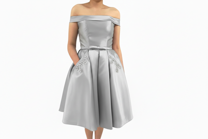 Midi Φόρεμα Α Γραμμής με Κορσέ για Γάμο & Βάφτιση - 4 χρώματα