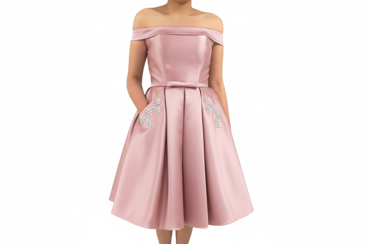 Midi Φόρεμα Α Γραμμής με Κορσέ για Γάμο & Βάφτιση - 4 χρώματα