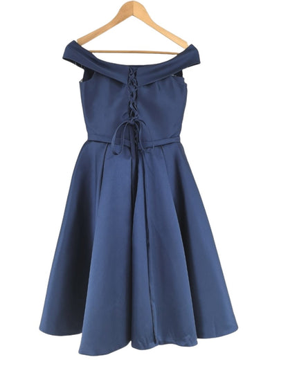 Φόρεμα εποχής κορσέ Α γραμμή μπλε navy