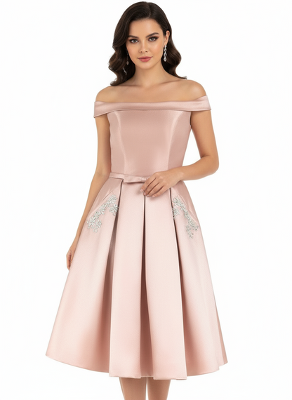 Φόρεμα εποχής κορσέ Α γραμμή ροζ της πούδρας.