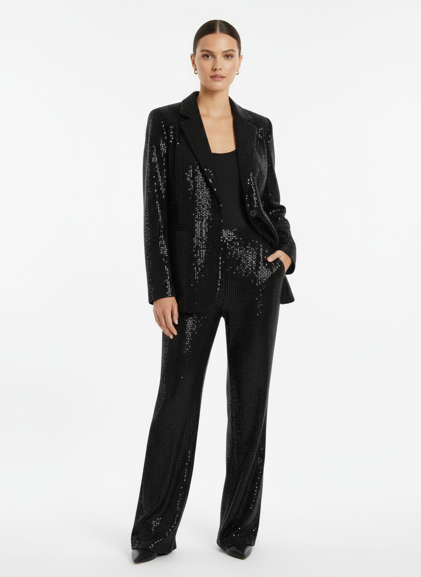 Μαύρο κοστούμι βελούδο με παγιέτες