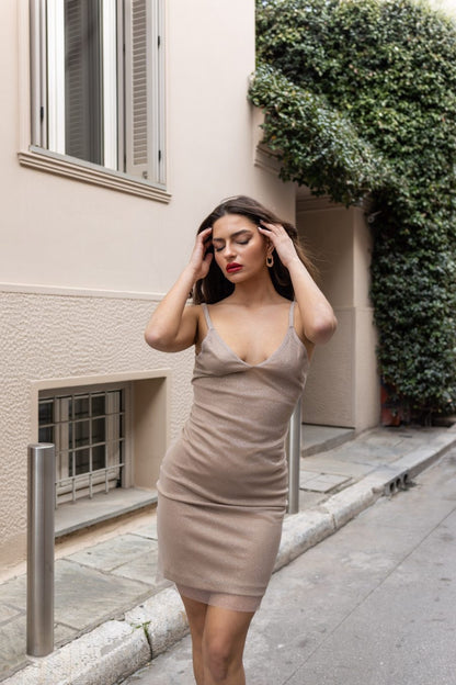 Nude κοντό φόρεμα μίνι Athénée