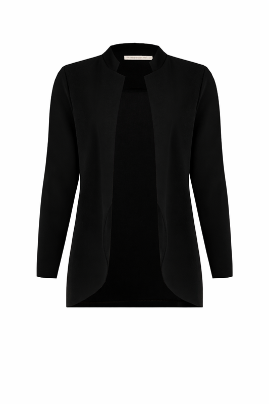 Rinascimento Γυναικείο Σακάκι Μαύρο & Μπεζ Κομψό